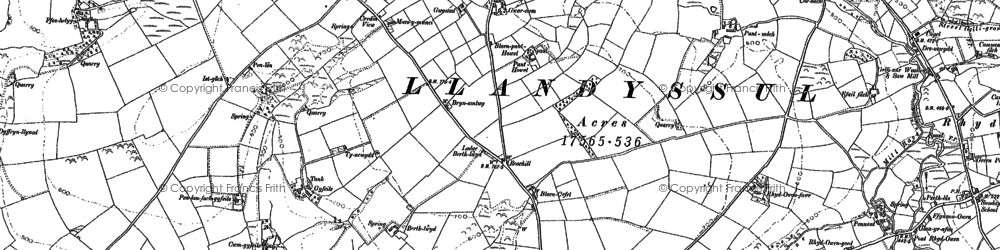 Old map of Blaencefel in 1887