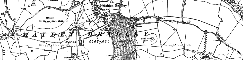 Old map of Maiden Bradley in 1884