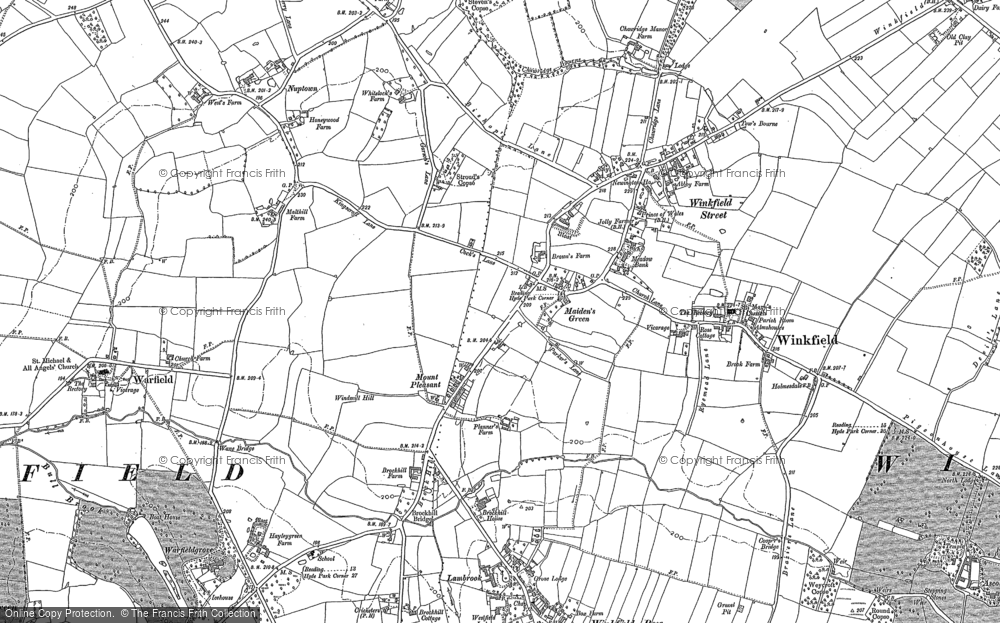 Old Map of Maiden's Green, 1898 in 1898