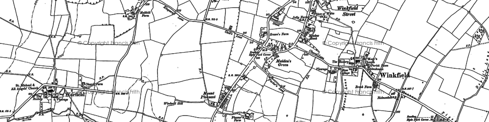 Old map of Maiden's Green in 1898