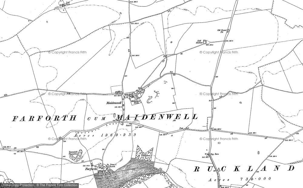 Old Map of Maidenwell, 1887 - 1888 in 1887