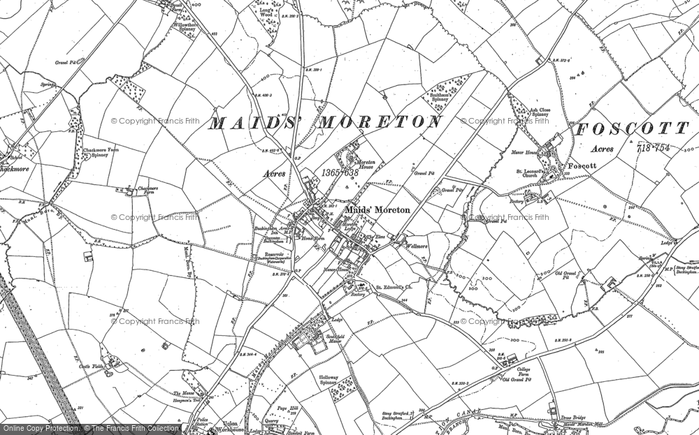 Old Map of Historic Map covering Manor, The in 1899