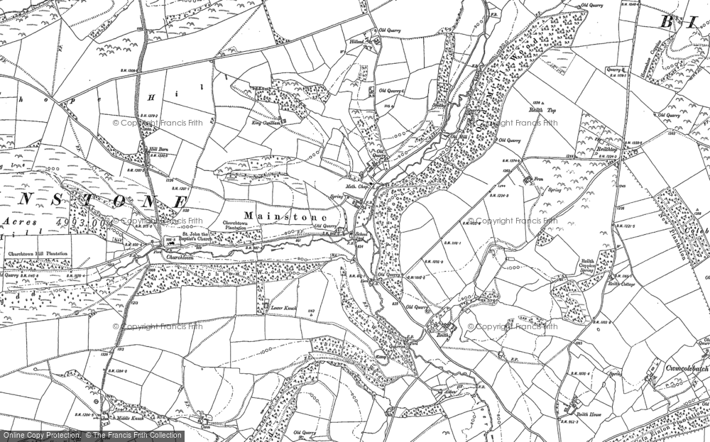 Old Map of Historic Map covering Churchtown in 1883