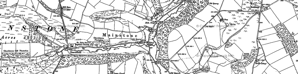 Old map of Churchtown in 1883