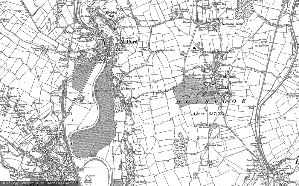 Old Map of Makeney, 1880 - 1881 in 1880