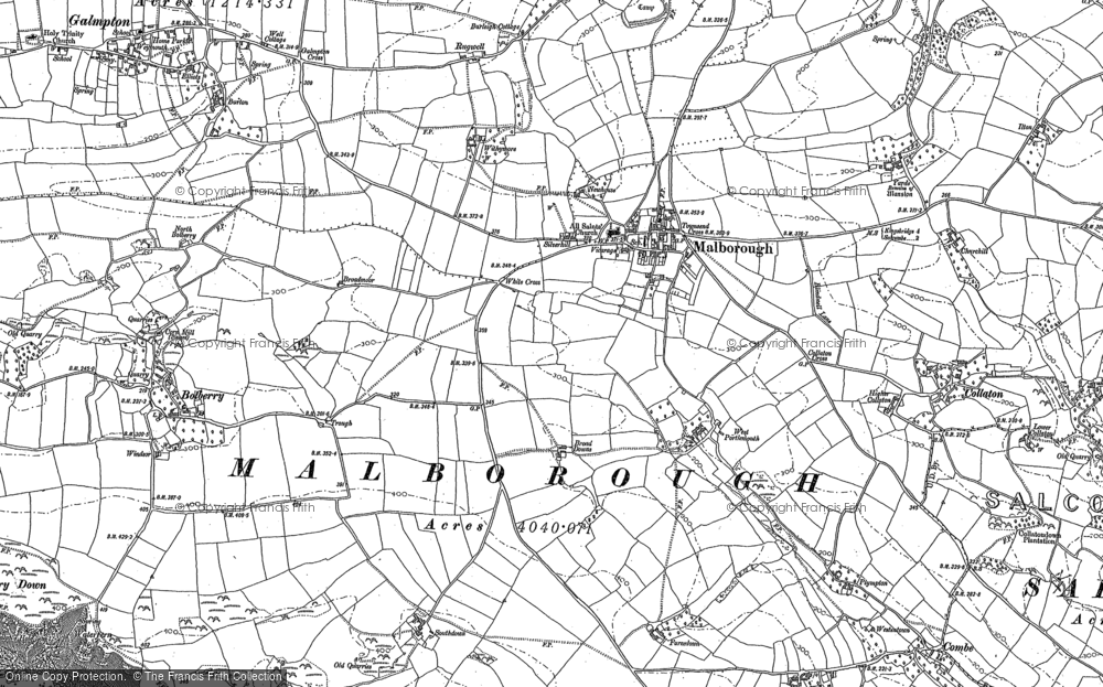 Old Map of Malborough, 1905 in 1905