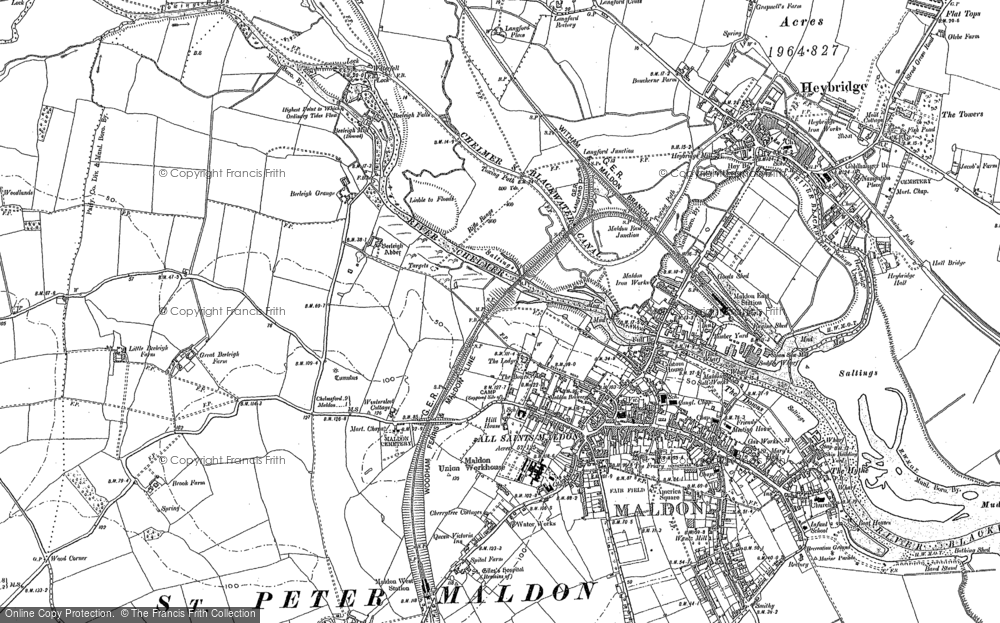 Old Map of Maldon, 1895 in 1895