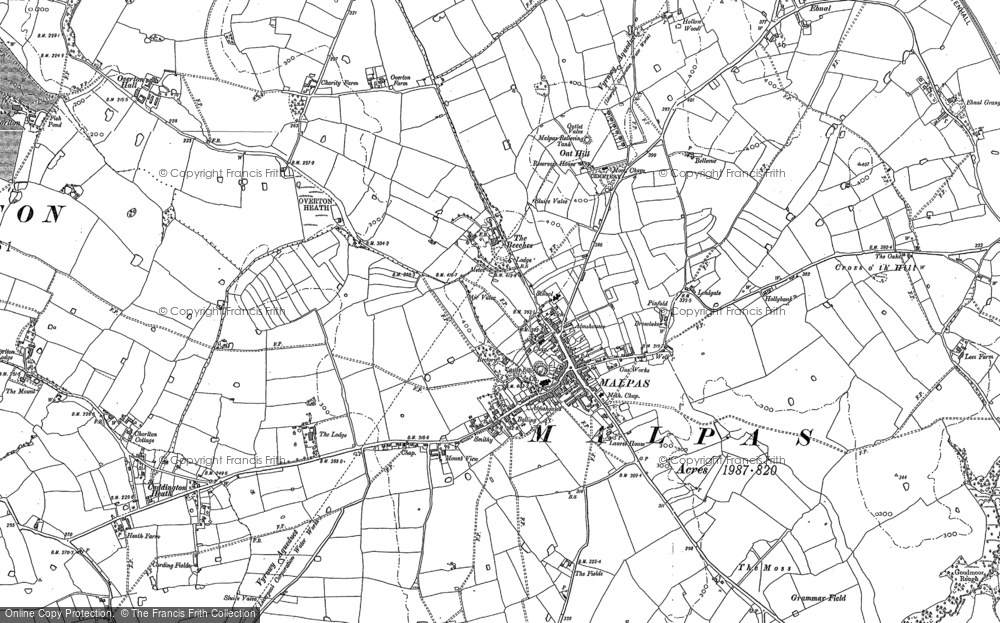 Old Map of Historic Map covering Cross o' th' Hill in 1897