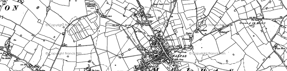 Old map of Cross o' th' Hill in 1897