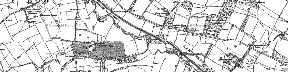 Old map of Burnhopeside Hall in 1895