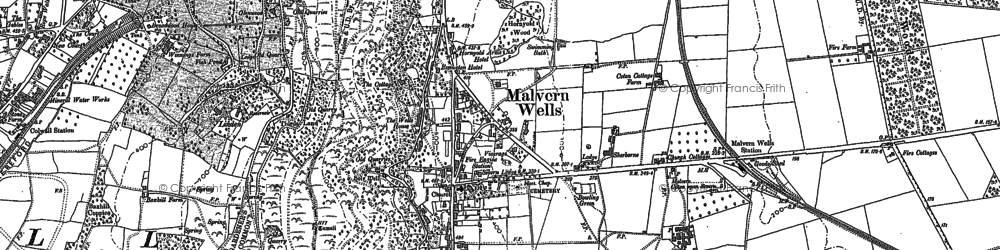 Old map of Malvern Wells in 1884