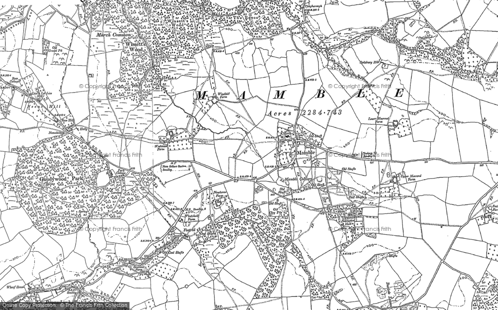 Old Map of Historic Map covering Wissett's Wood in 1901