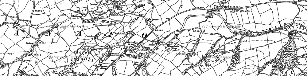 Old map of Manafon in 1884
