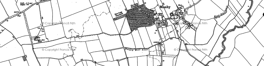 Old map of Manby in 1888