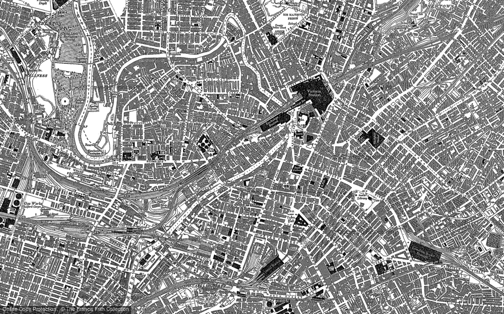 Old Map of Manchester, 1890 - 1905 in 1890