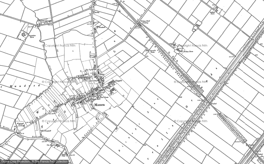 Old Map of Manea, 1886 in 1886