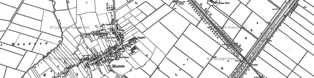 Old map of Manea in 1886