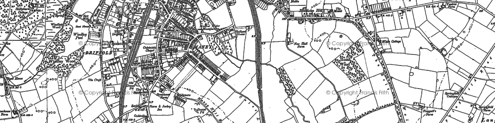 Old map of Maney in 1887