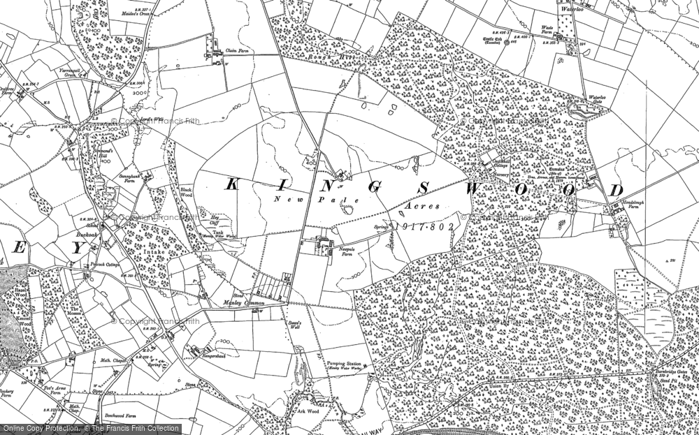 Old Map of Historic Map covering Kingswood in 1897