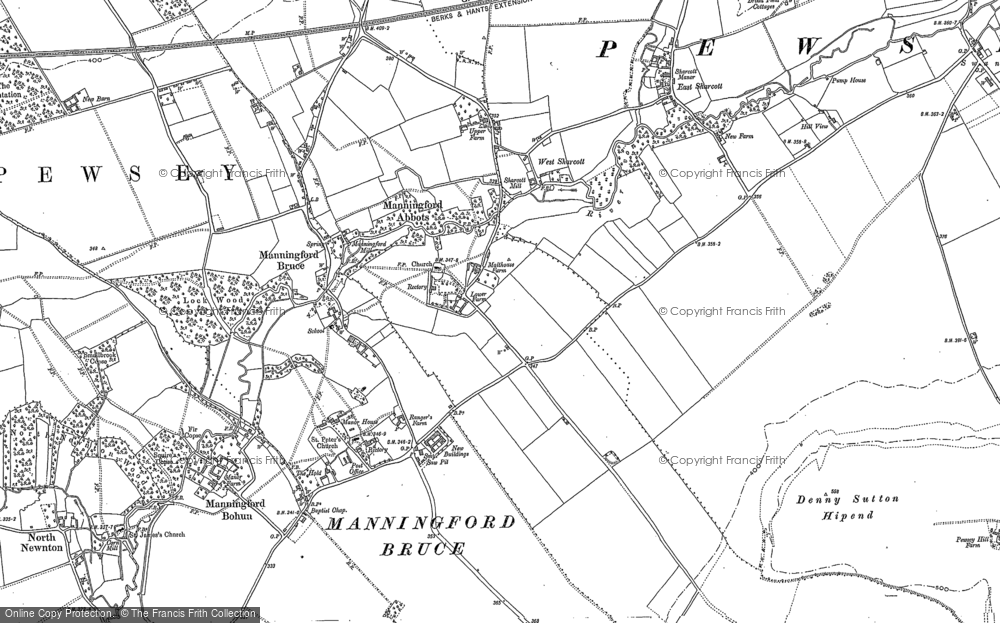 Old Map of Manningford Abbots, 1899 in 1899