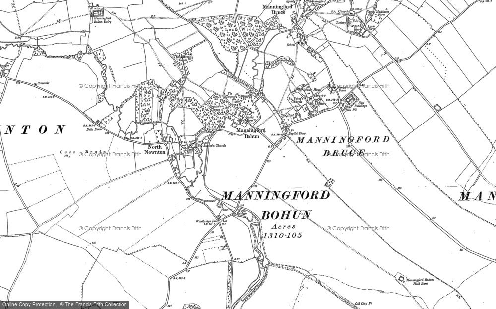 Old Map of Manningford Bohune, 1899 in 1899