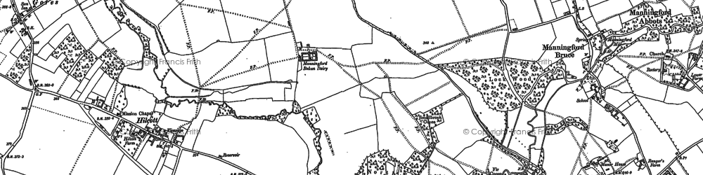 Old map of Manningford Bohune Common in 1899