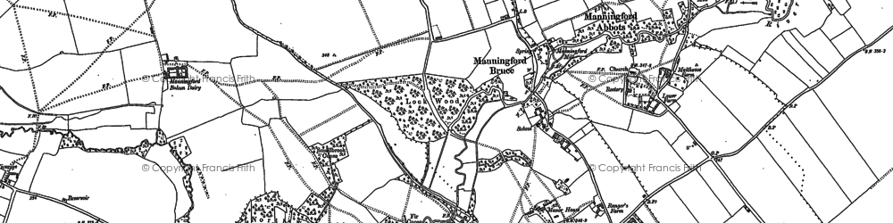 Old map of Manningford Bruce in 1899