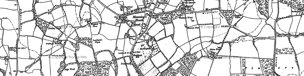 Old map of Bucks Head in 1896