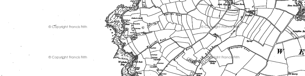 Old map of Bovisand Bay in 1905