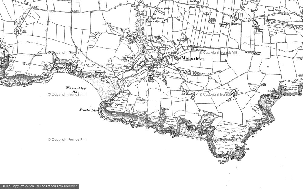 Old Map of Manorbier, 1906 - 1948 in 1906