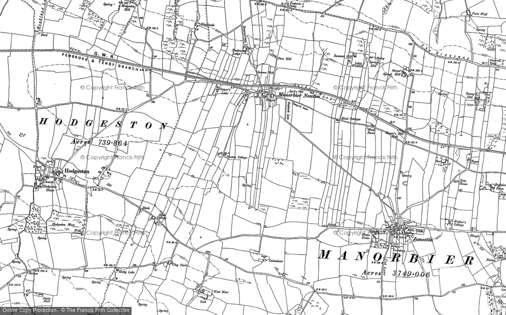 Old Map of Manorbier Newton, 1906 in 1906