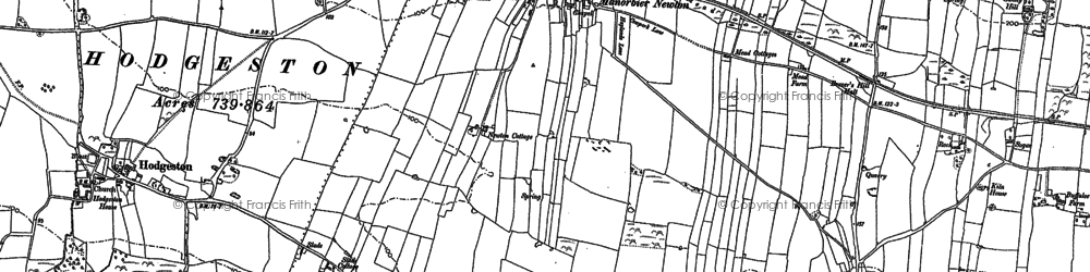Old map of Manorbier Newton in 1906