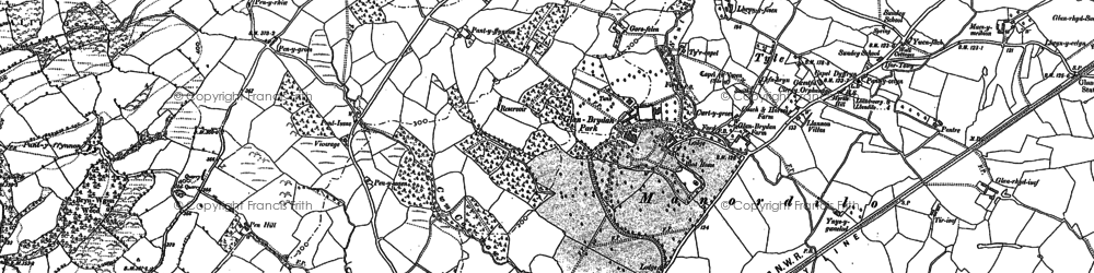 Old map of Manordeilo in 1885