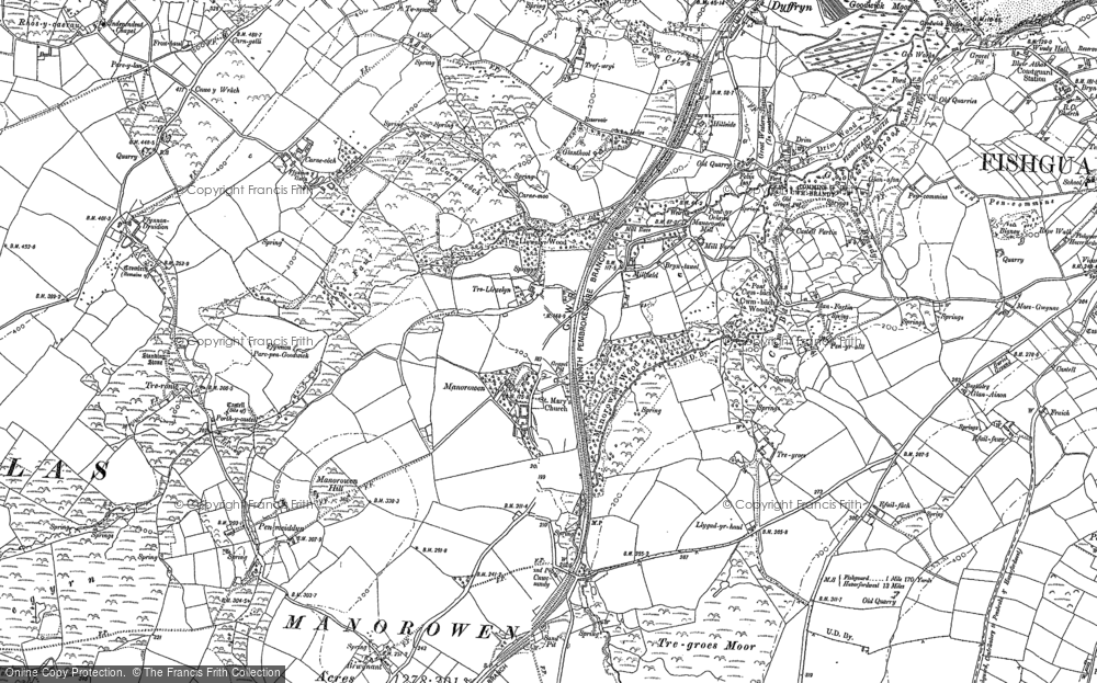 Old Map of Manorowen, 1887 in 1887