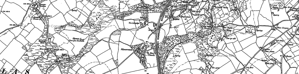 Old map of Manorowen in 1887