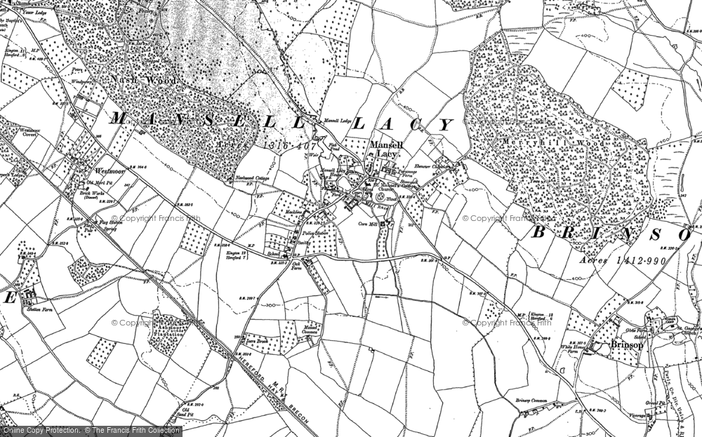 Old Map of Mansel Lacy, 1886 in 1886