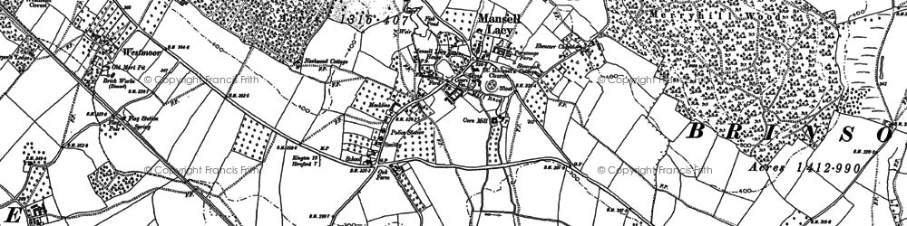 Old map of Mansel Lacy in 1886