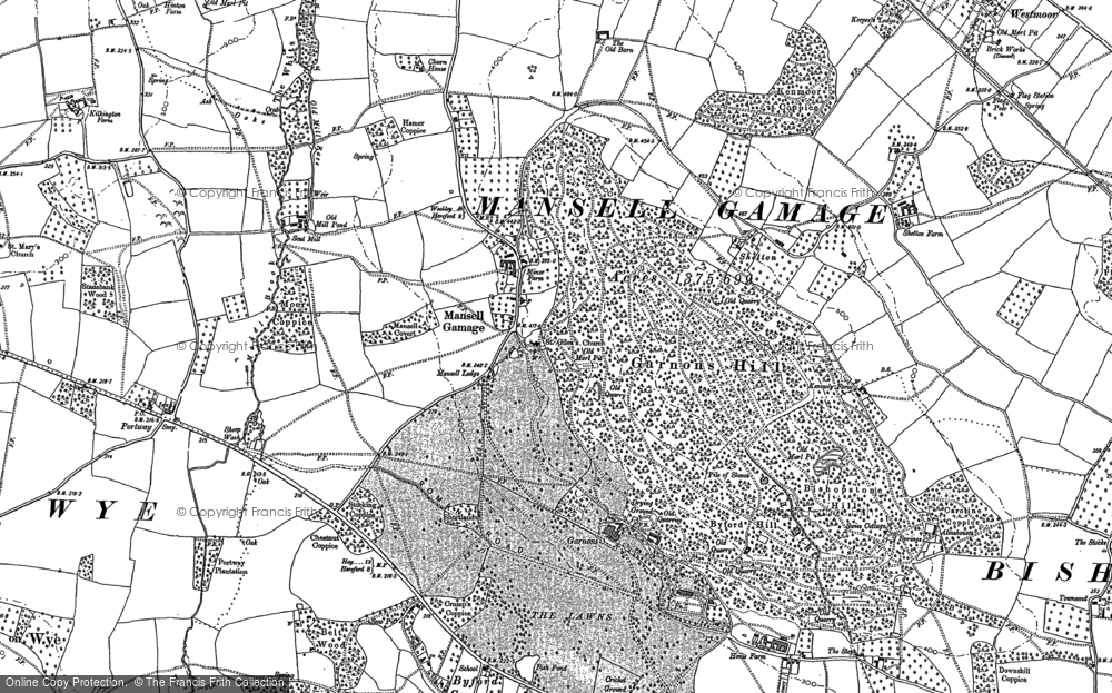 Old Map of Mansell Gamage, 1886 in 1886