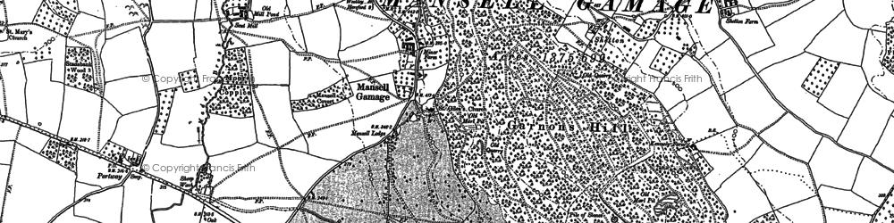 Old map of Mansell Gamage in 1886