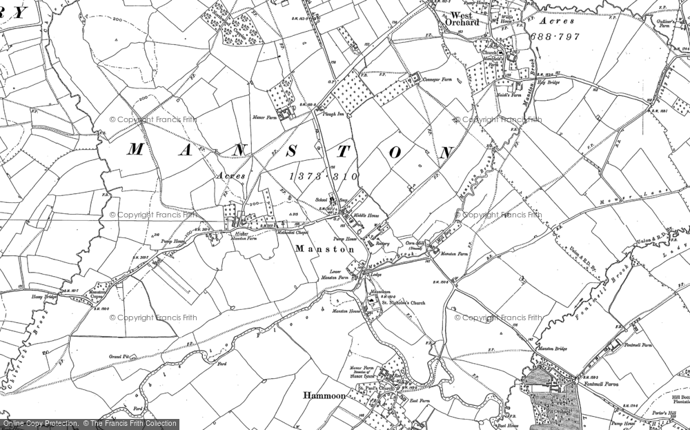 Old Map of Manston, 1886 - 1900 in 1886
