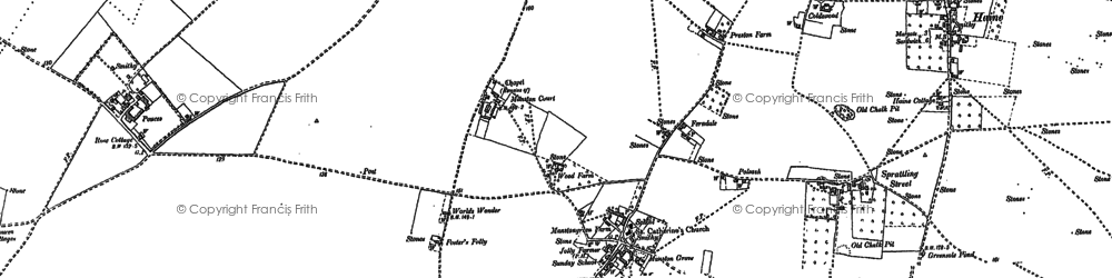 Old map of Manston in 1896