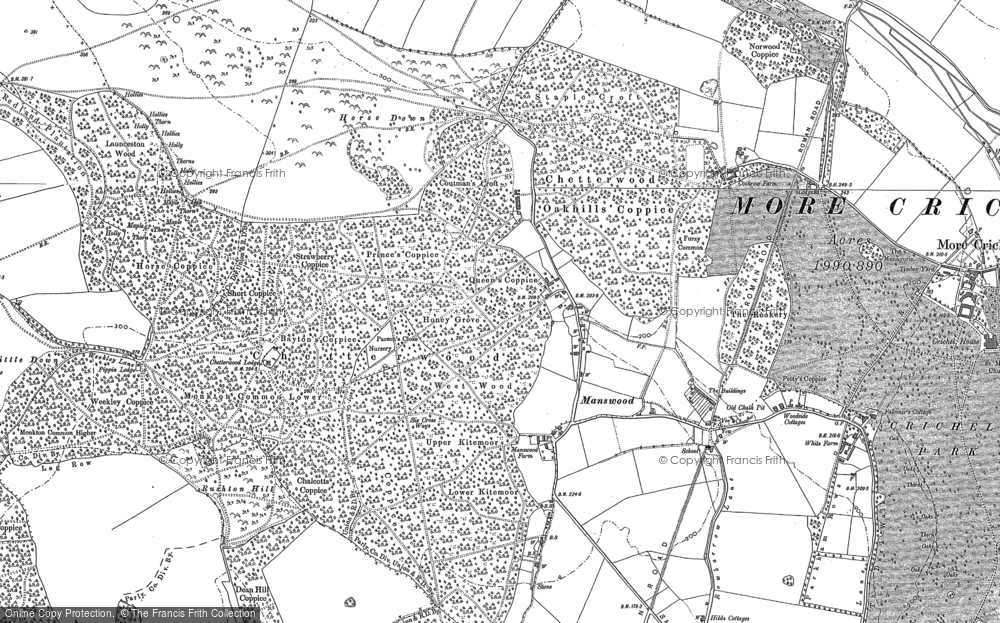 Old Map of Manswood, 1886 - 1887 in 1886
