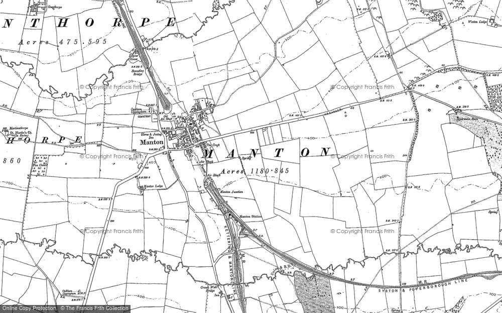 Old Map of Manton, 1884 in 1884