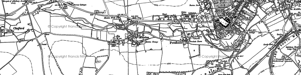 Old map of Preshute House in 1899