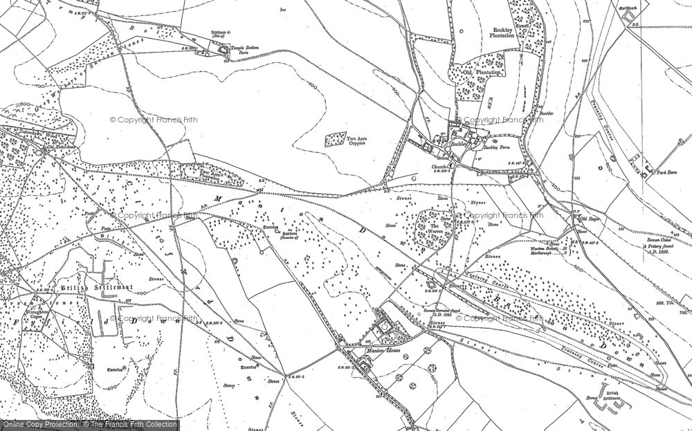 Old Map of Historic Map covering Barton Down in 1899