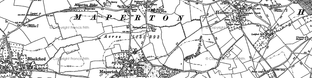 Old map of Maperton in 1885