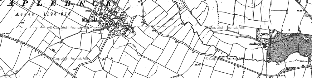 Old map of Maplebeck in 1884