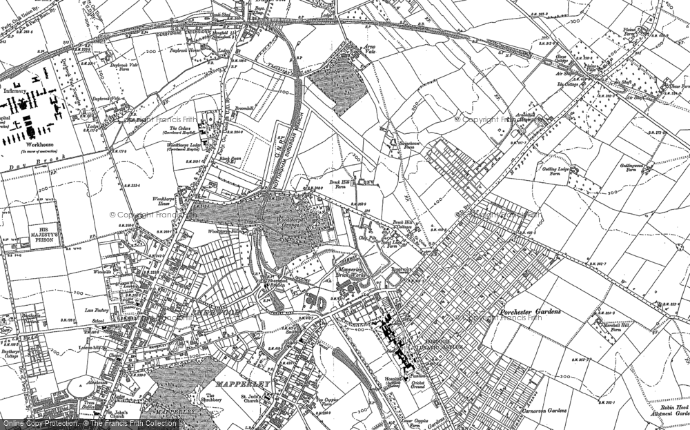 Old Map of Mapperley, 1881 - 1883 in 1881