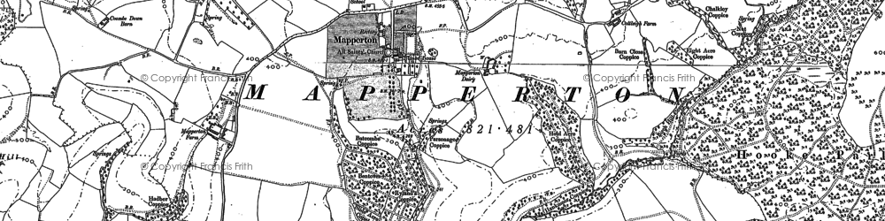 Old map of Mapperton in 1886