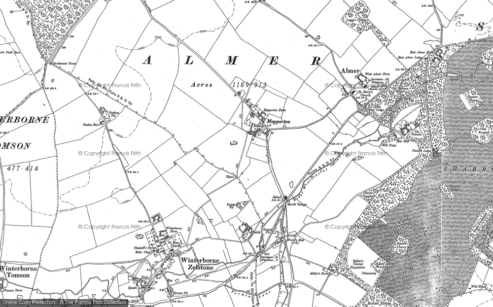Old Map of Mapperton, 1887 in 1887